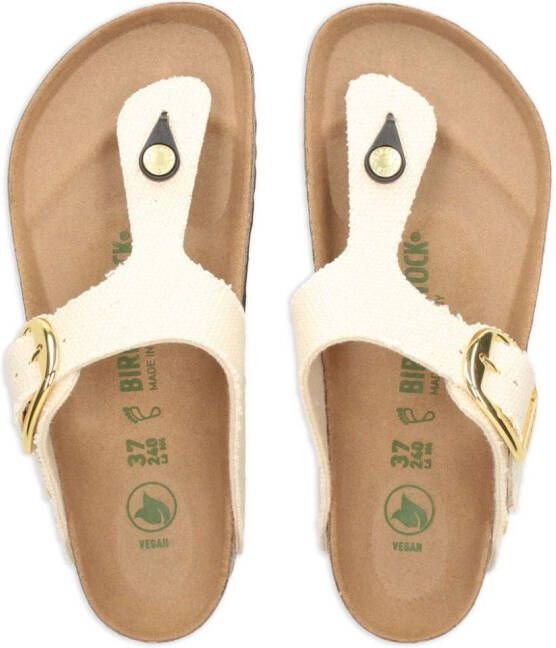 Birkenstock Gizeh buckled flip flops Neutrals