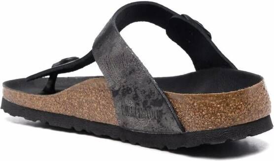 Birkenstock Gizeh cracked-effect flip flops Black