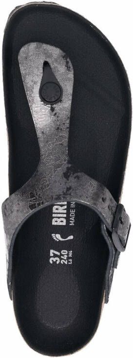 Birkenstock Gizeh cracked-effect flip flops Black