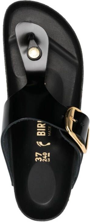 Birkenstock Gizeh logo-engraved leather sandals Black