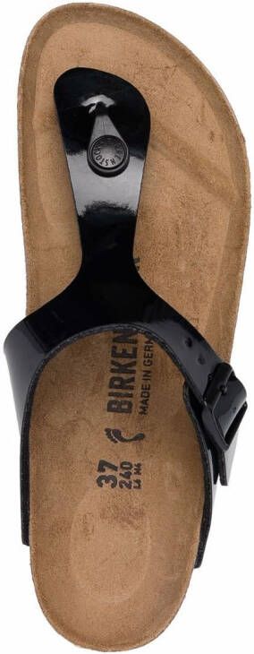 Birkenstock Gizeh patent-leather sandals Black