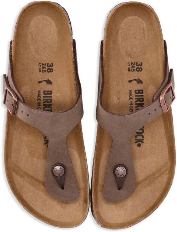 Birkenstock Gizeh slip-on leather sandals Brown