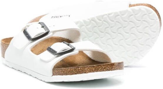 Birkenstock Kids Arizona leather sandals White