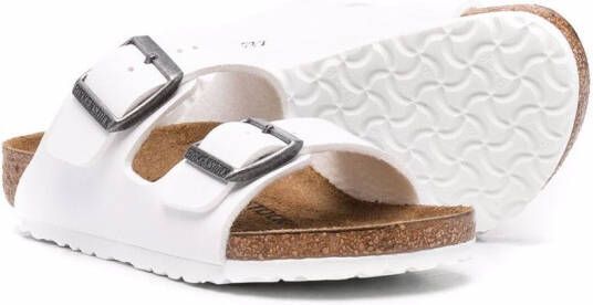 Birkenstock Kids Arizona leather sandals White