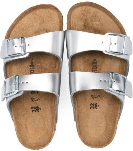 Birkenstock Kids Arizona metallic sandals Grey