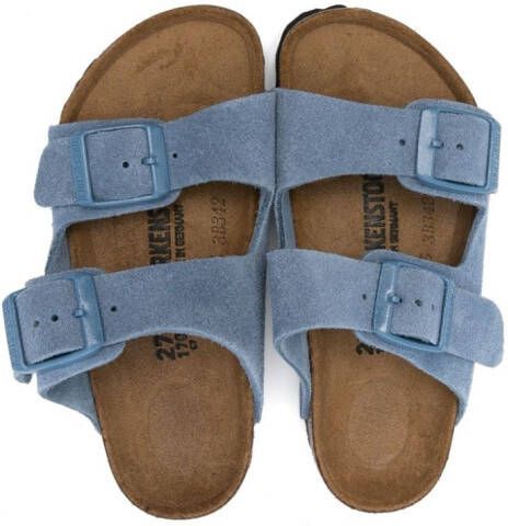 Birkenstock Kids Arizona suede sandals Blue