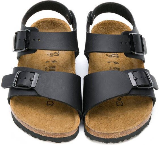 Birkenstock Kids buckle flat sandals Black