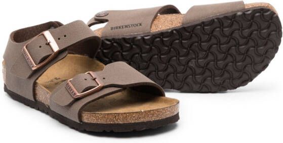 Birkenstock Kids buckle-strap sandals Brown