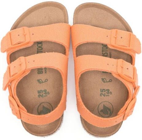 Birkenstock Kids canvas slingback sandals Orange