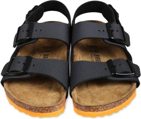 Birkenstock Kids double-buckle leather sandals Black
