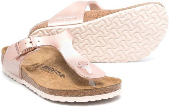 Birkenstock Kids Gizeh metallic 30mm sandals Pink