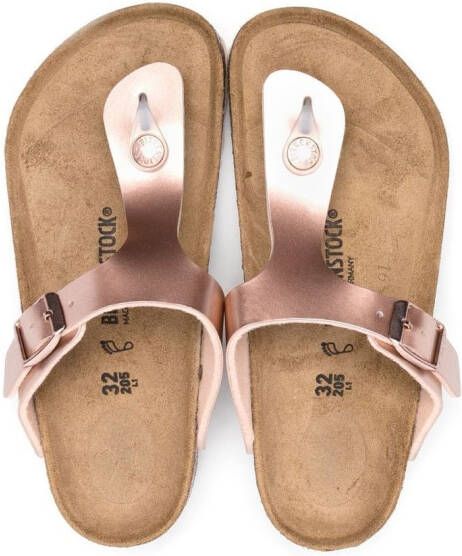 Birkenstock Kids Gizeh metallic 30mm sandals Pink