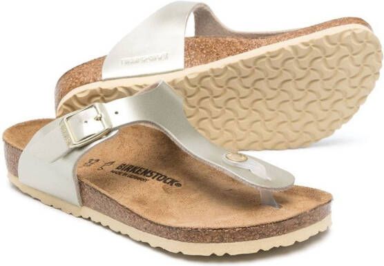 Birkenstock Kids Gizeh metallic thong sandals Grey