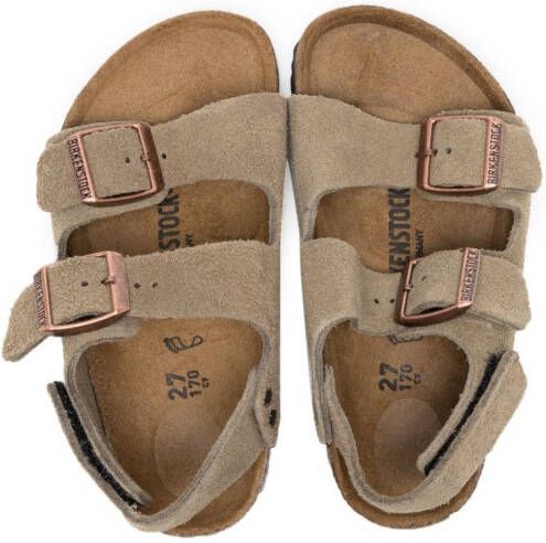 Birkenstock Kids Milano HL suede sandals Brown