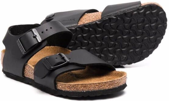 Birkenstock Kids multi-strap leather sandals Black