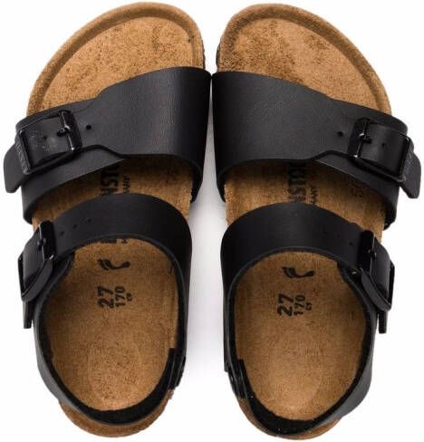 Birkenstock Kids multi-strap leather sandals Black