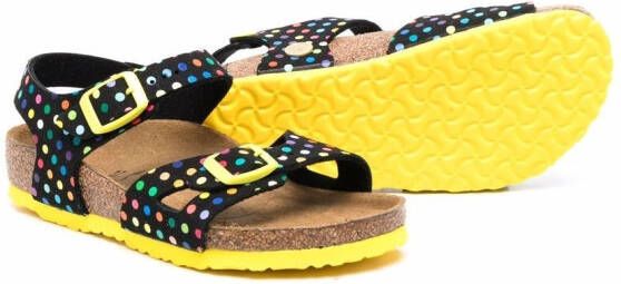 Birkenstock Kids polka-dot print sandals Black