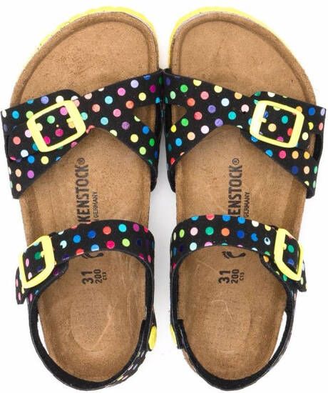 Birkenstock Kids polka-dot print sandals Black