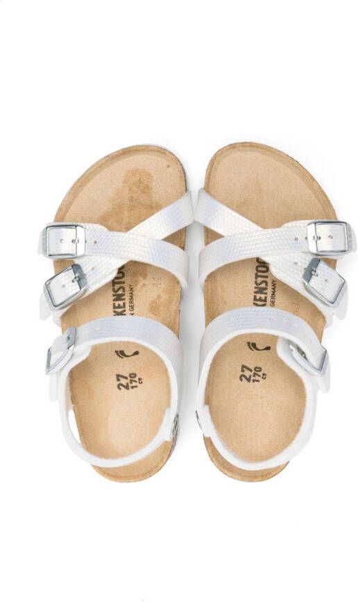 Birkenstock Kids Rio buckle-strap sandals White