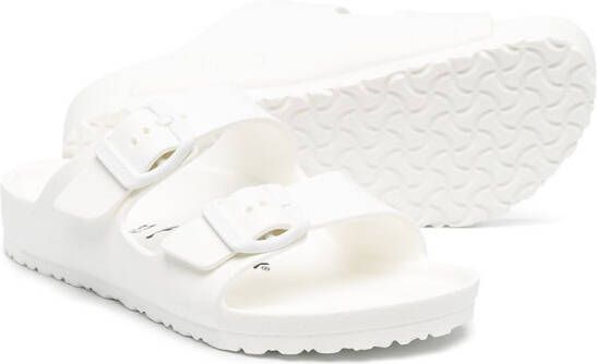 Birkenstock Kids side-buckle flat sandals White