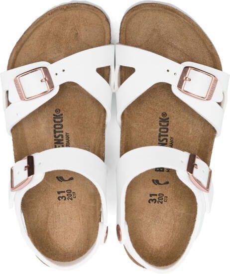 Birkenstock Kids strappy leather sandals White