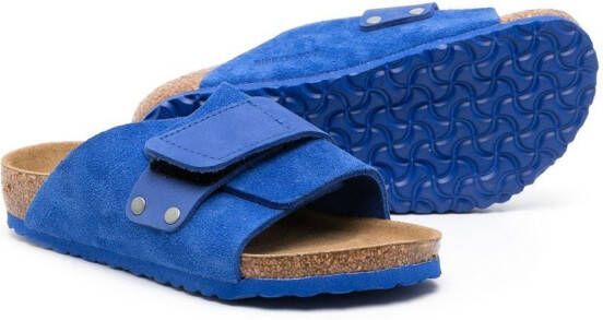 Birkenstock Kids suede touch-strap sandals Blue