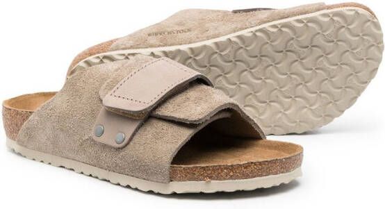 Birkenstock Kids suede touch-strap sandals Neutrals