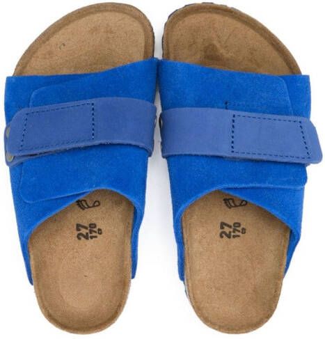 Birkenstock Kids touch-strap leather sandals Brown