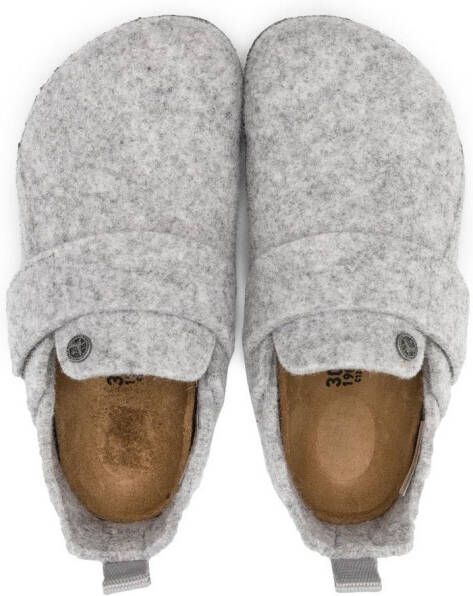 Birkenstock Kids Zermatt wool felt slippers Grey