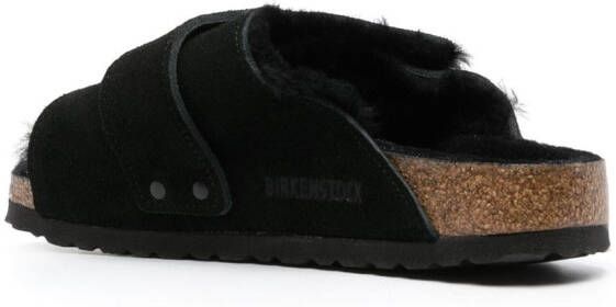 Birkenstock Kyoto shearling suede sandals Black