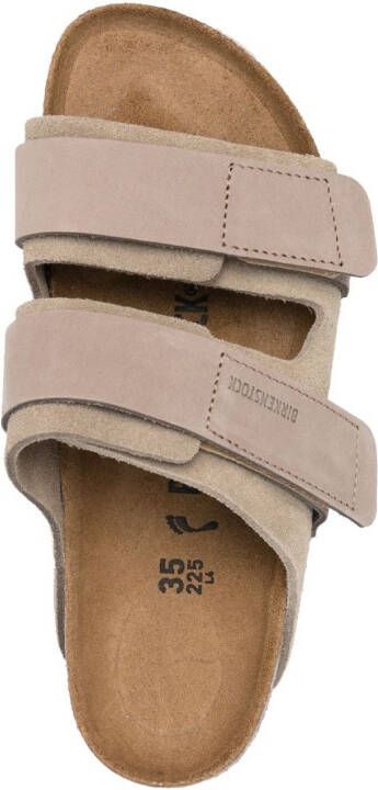 Birkenstock Kyoto touch-strap leather sandals Grey