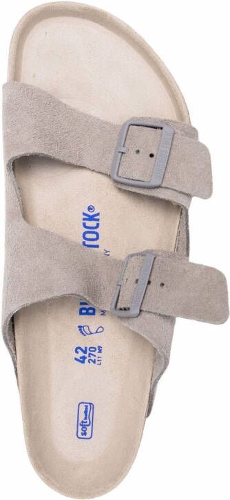 Birkenstock leather double-strap sandals Grey