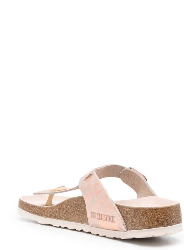 Birkenstock marble-print flip flops Pink