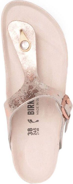 Birkenstock marble-print flip flops Pink