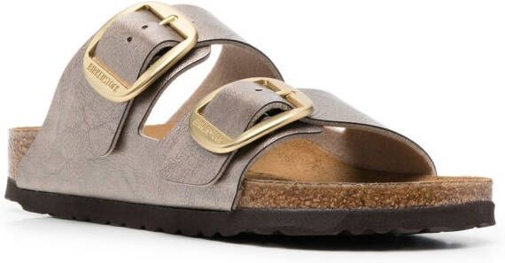 Birkenstock metallic-effect flat sandals Neutrals