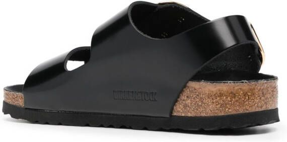 Birkenstock Milano leather flat sandals Black
