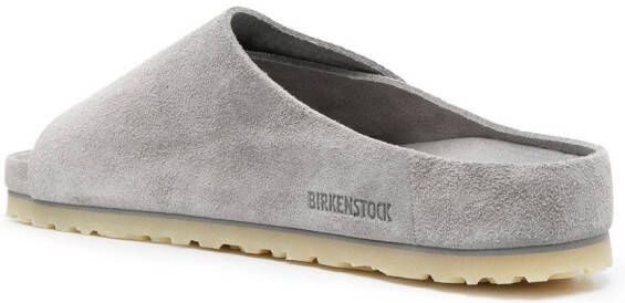 Birkenstock open toe suede slides Grey