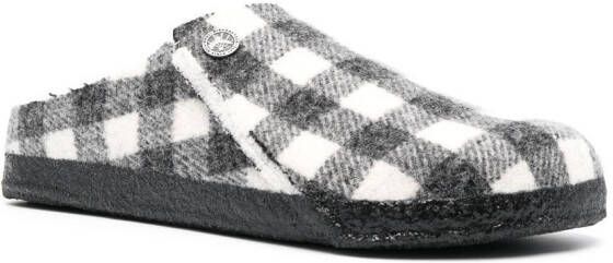 Birkenstock plaid flat sandals Grey