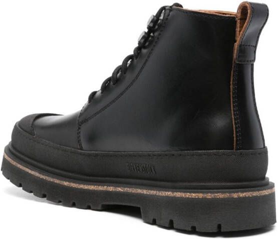 Birkenstock Prescott leather combat boots Black