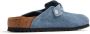 Birkenstock round toe buckle-detailing suede mules Blue - Thumbnail 3
