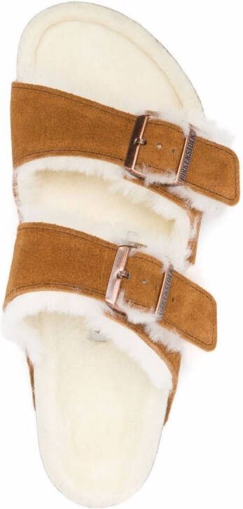 Birkenstock shearling-lined sandals Brown