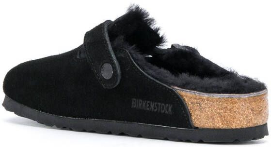 Birkenstock shearling lined slippers Black