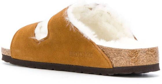 Birkenstock shearling sandals Brown