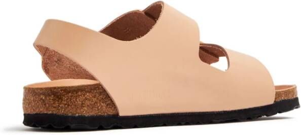 Birkenstock side-buckle slingback leather sandals Neutrals