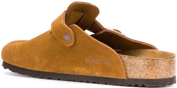 Birkenstock suede buckle slippers Brown