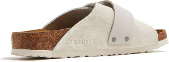 Birkenstock touch-strap open-toe suede sandals White