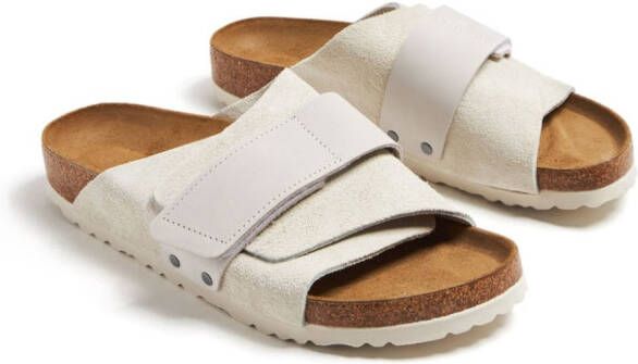 Birkenstock touch-strap open-toe suede sandals White