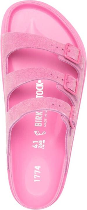 Birkenstock triple-strap design slides Pink