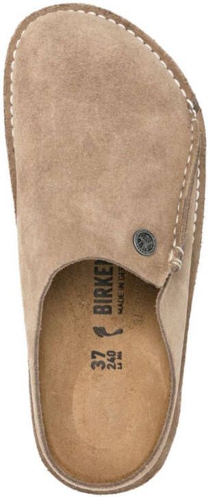 Birkenstock Zermatt logo-debossed suede slippers Brown