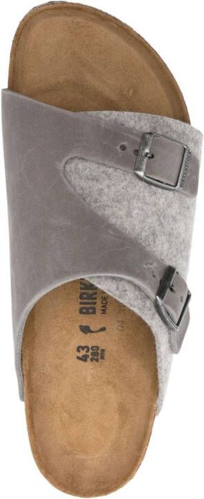 Birkenstock Zürich leather buckled sandals Grey